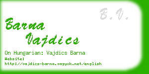 barna vajdics business card